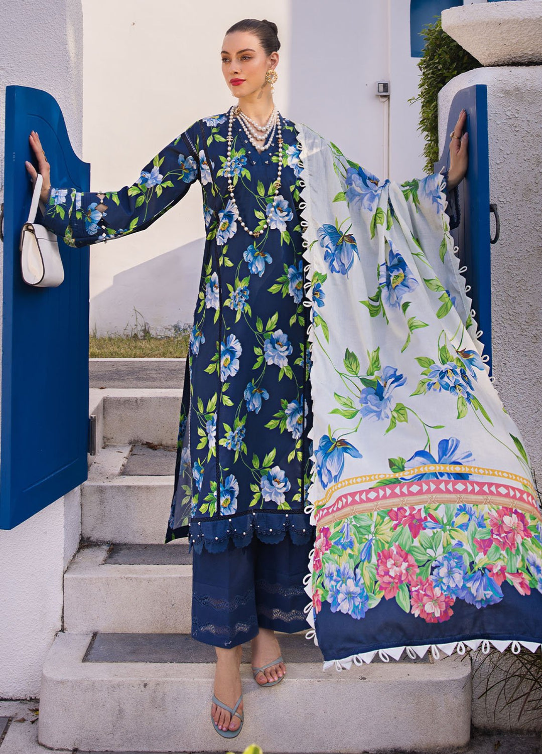 Elaf Printed Lawn Suits Unstitched 3 Piece EF24P EOP-05B Rune Mavis - Summer Collection