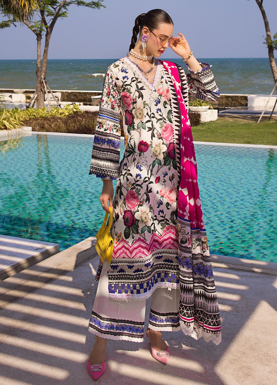 Elaf Printed Lawn Suits Unstitched 3 Piece EF24P EOP-06A Amari Muse - Summer Collection