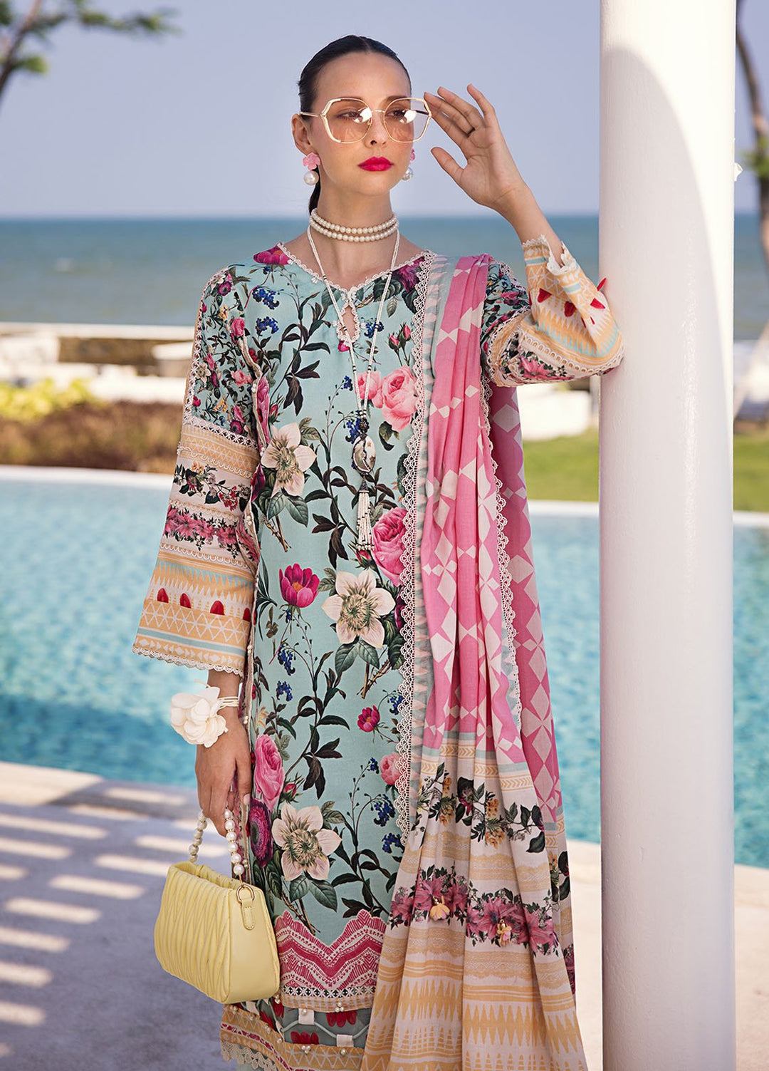 Elaf Printed Lawn Suits Unstitched 3 Piece EF24P EOP-06B Freya - Summer Collection