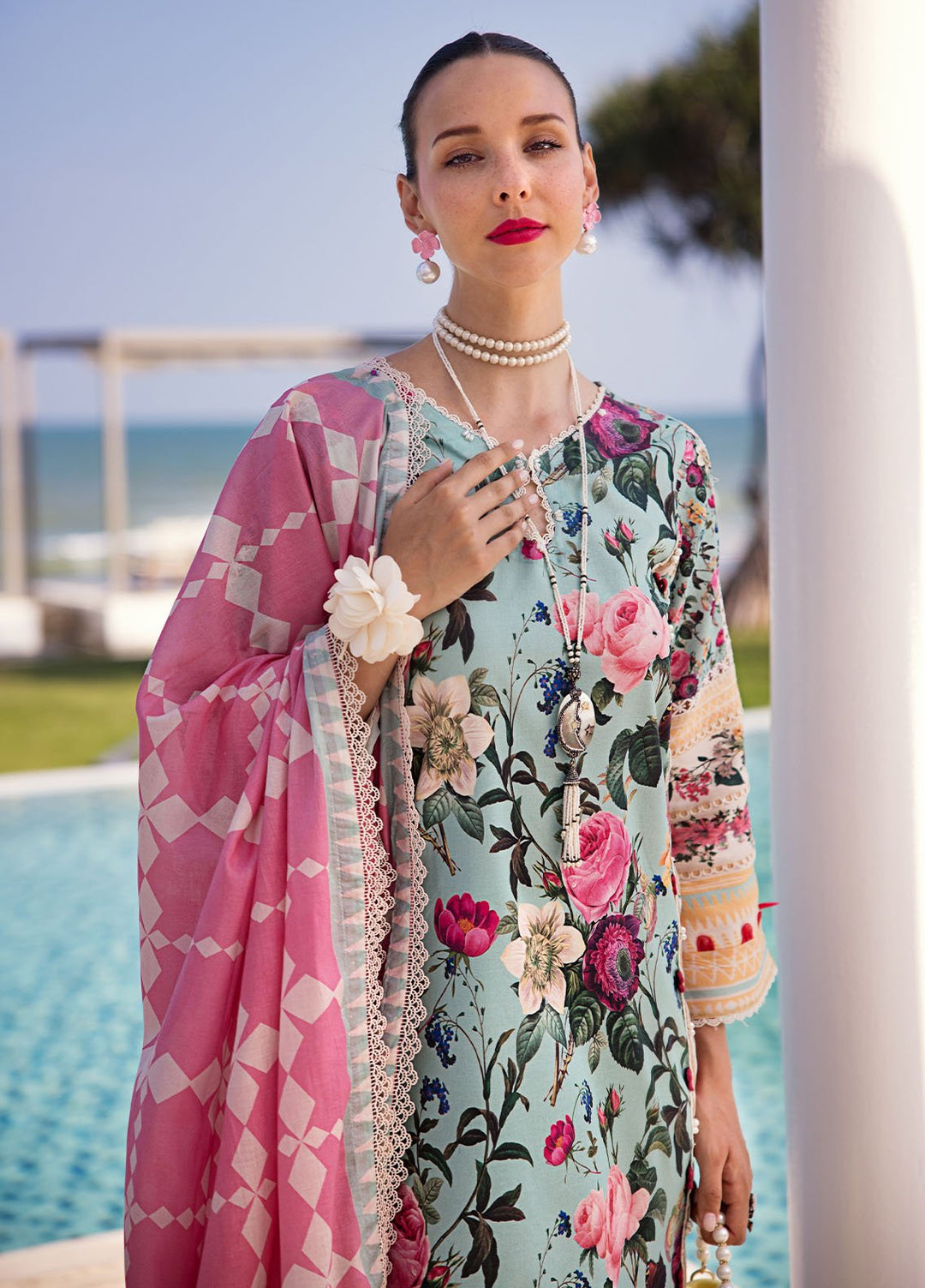 Elaf Printed Lawn Suits Unstitched 3 Piece EF24P EOP-06B Freya - Summer Collection
