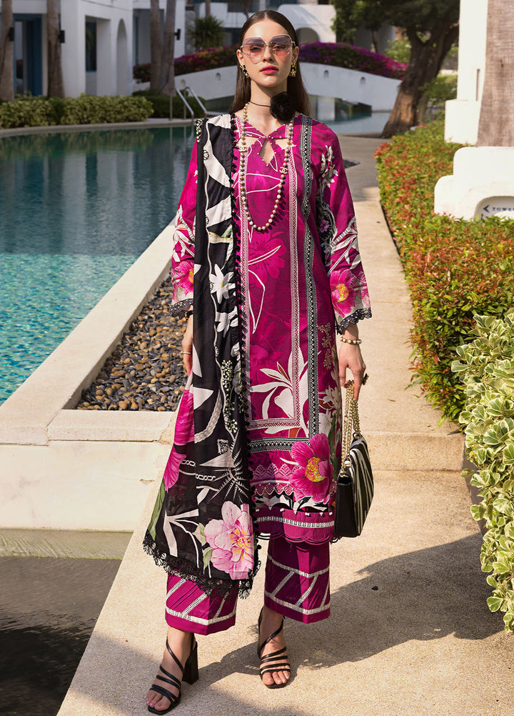 Elaf Printed Lawn Suits Unstitched 3 Piece EF24P EOP-08A Petunia - Summer Collection