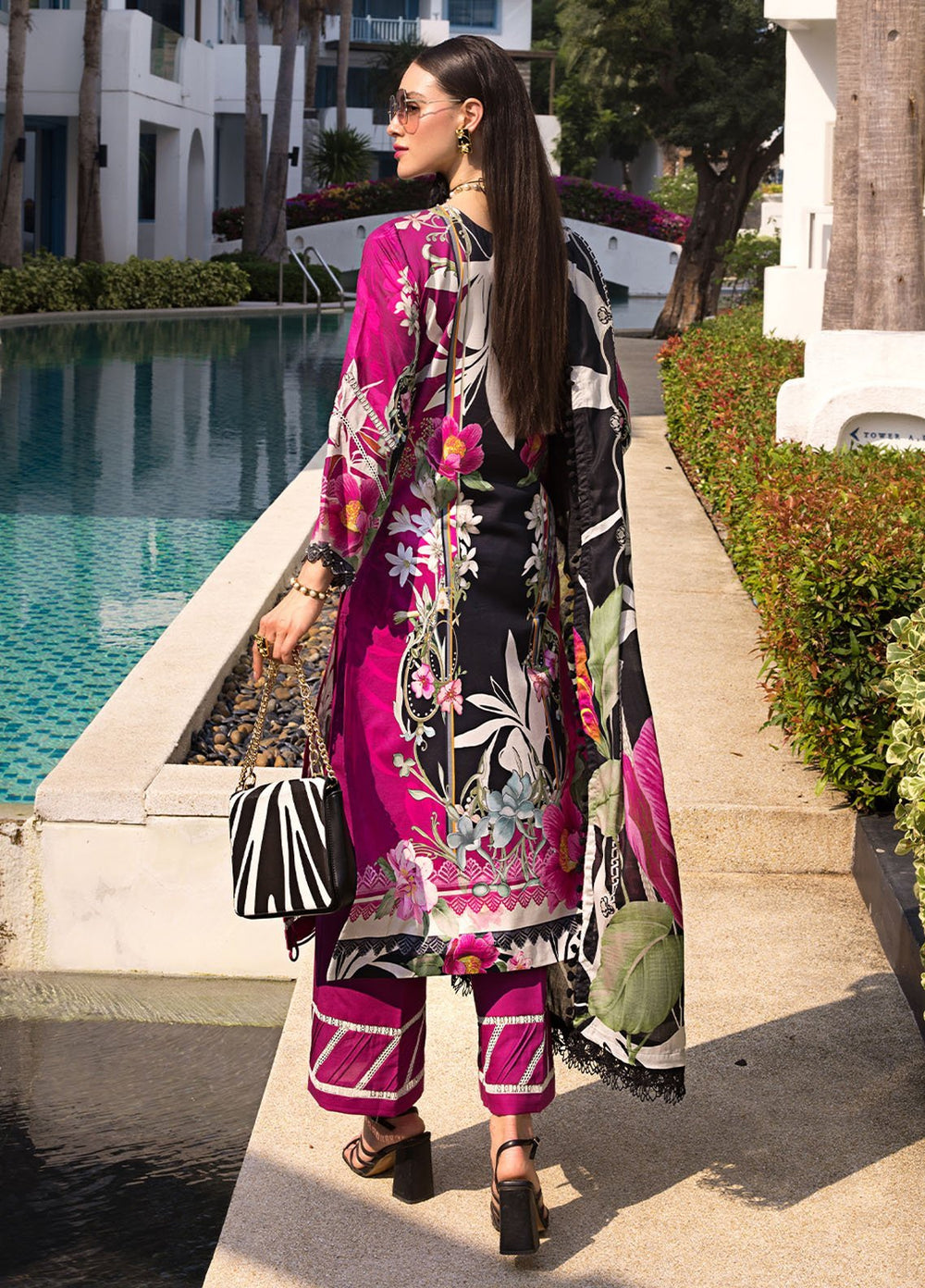 Elaf Printed Lawn Suits Unstitched 3 Piece EF24P EOP-08A Petunia - Summer Collection