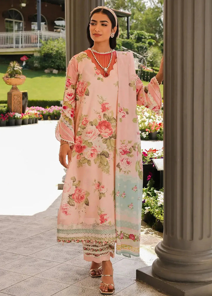 Elaf Printed Lawn Suits Unstitched 3 Piece EF24PL EEP-01B Petal Pulse