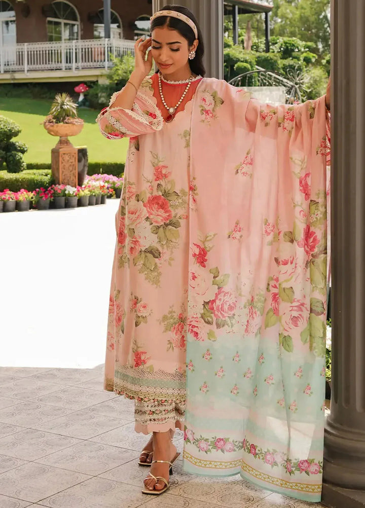 Elaf Printed Lawn Suits Unstitched 3 Piece EF24PL EEP-01B Petal Pulse
