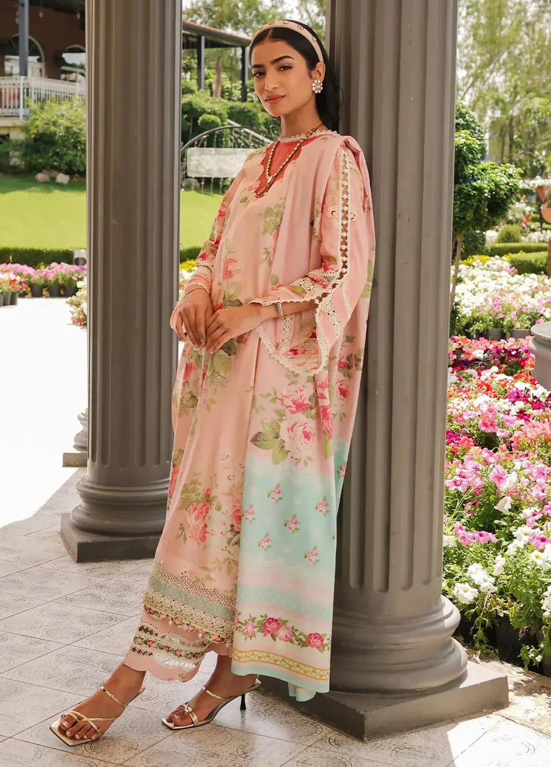 Elaf Printed Lawn Suits Unstitched 3 Piece EF24PL EEP-01B Petal Pulse