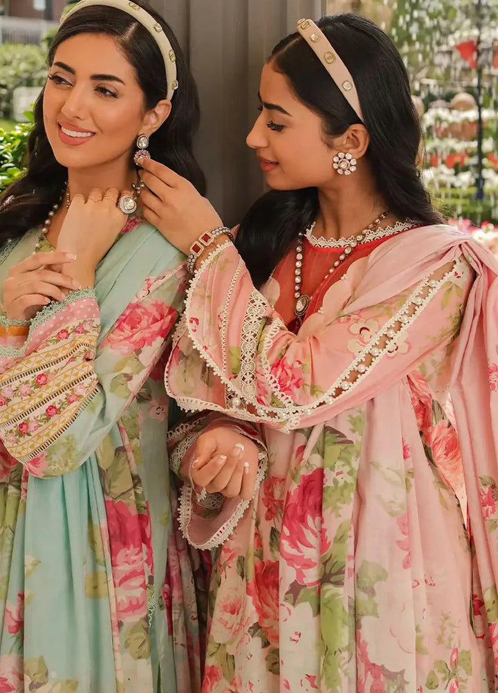 Elaf Printed Lawn Suits Unstitched 3 Piece EF24PL EEP-01B Petal Pulse