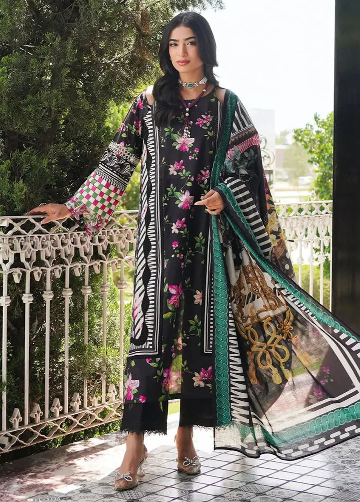 Elaf Printed Lawn Suits Unstitched 3 Piece EF24PL EEP-02A Dark Floral