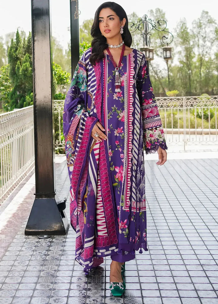 Elaf Printed Lawn Suits Unstitched 3 Piece EF24PL EEP-02B Bloomie