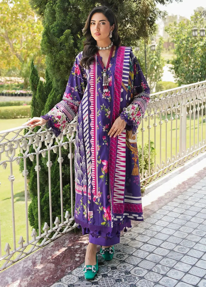 Elaf Printed Lawn Suits Unstitched 3 Piece EF24PL EEP-02B Bloomie