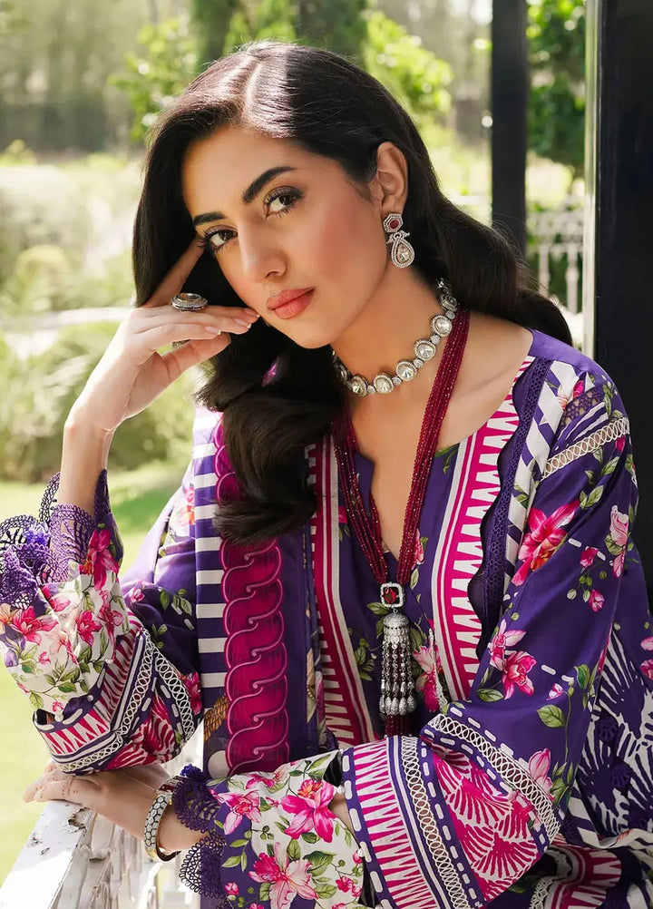 Elaf Printed Lawn Suits Unstitched 3 Piece EF24PL EEP-02B Bloomie