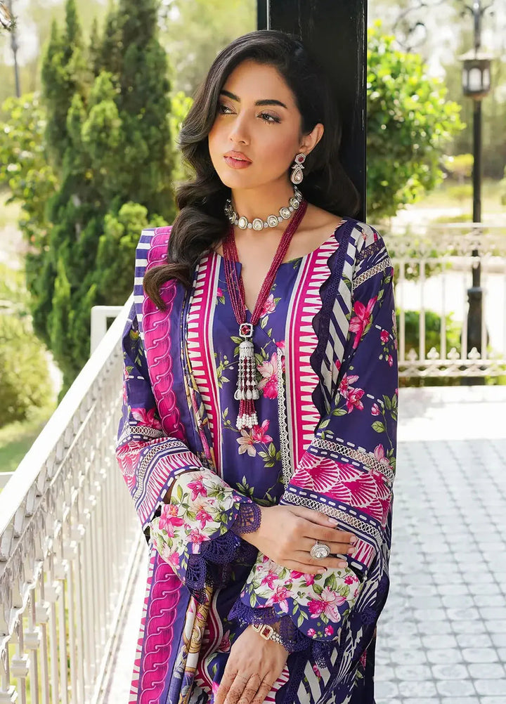 Elaf Printed Lawn Suits Unstitched 3 Piece EF24PL EEP-02B Bloomie