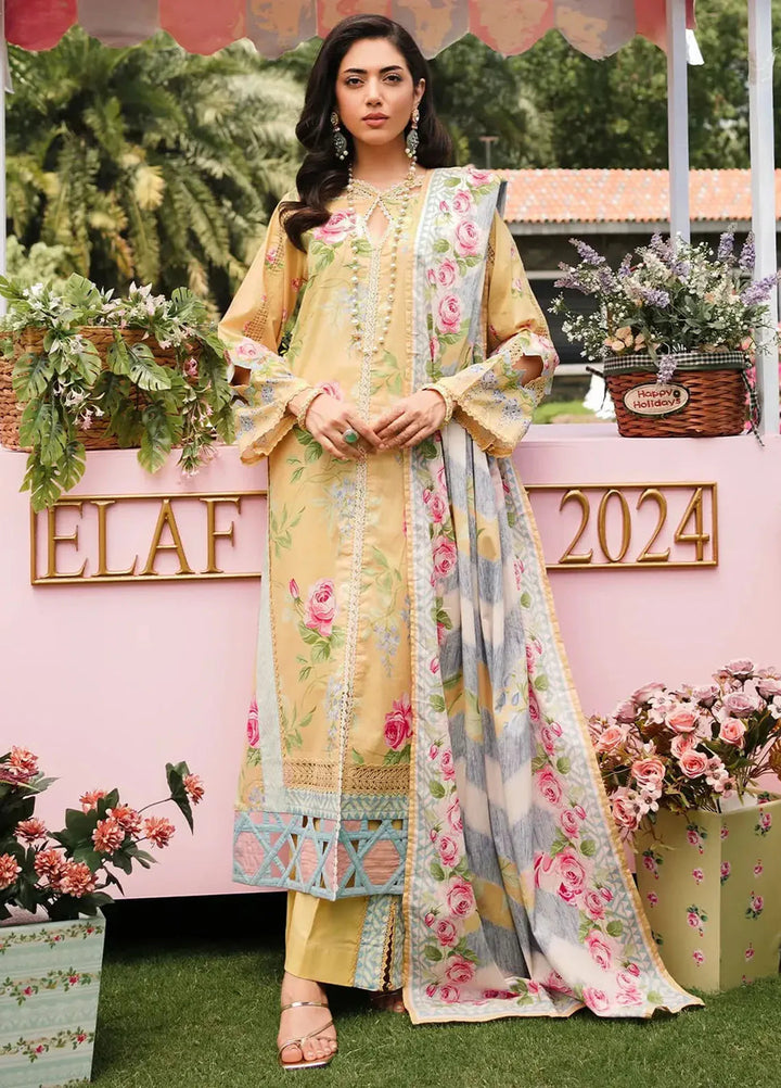 Elaf Printed Lawn Suits Unstitched 3 Piece EF24PL EEP-03A Citrus Squad