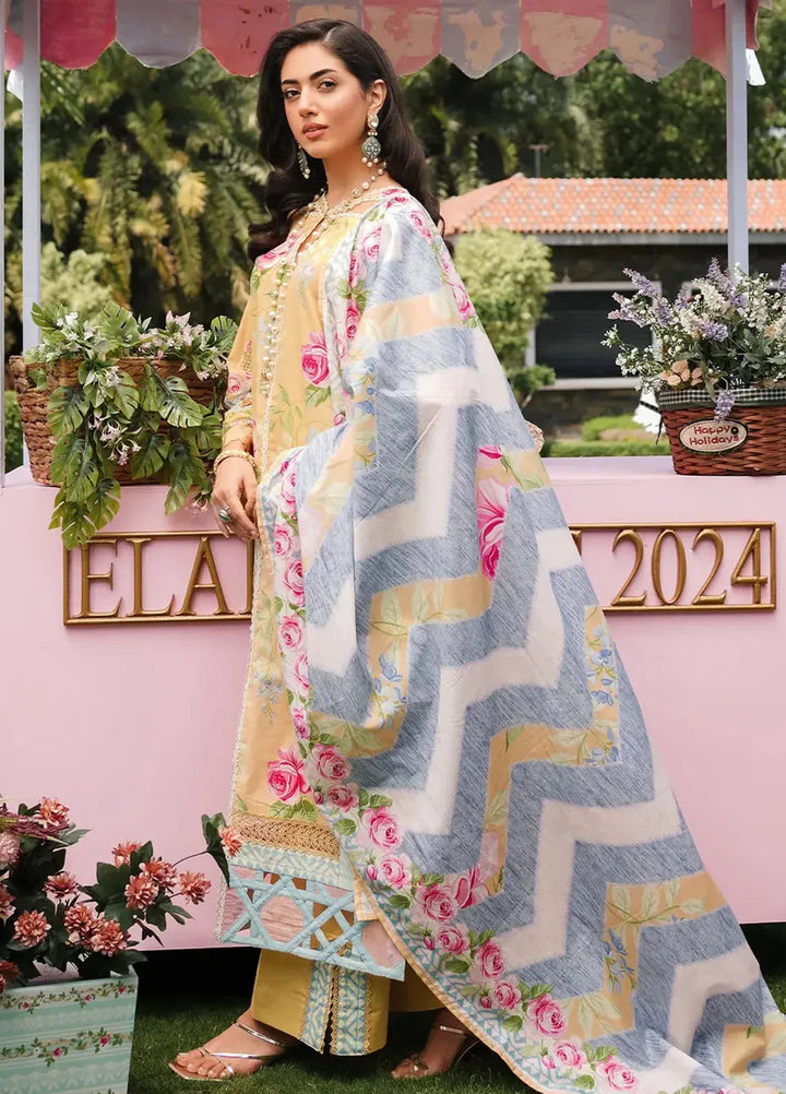 Elaf Printed Lawn Suits Unstitched 3 Piece EF24PL EEP-03A Citrus Squad