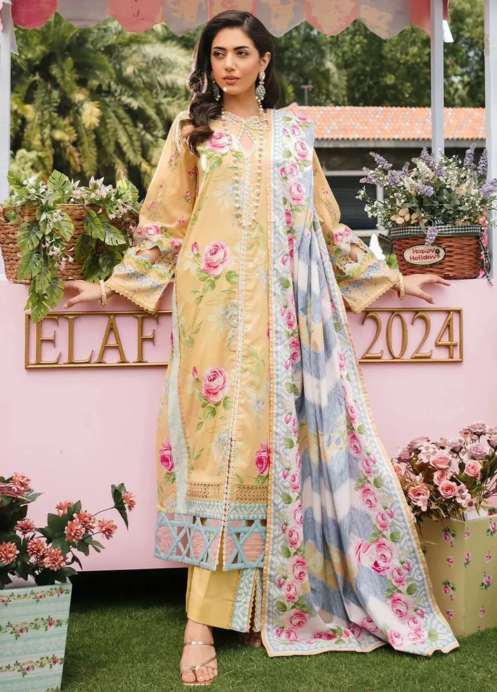 Elaf Printed Lawn Suits Unstitched 3 Piece EF24PL EEP-03A Citrus Squad