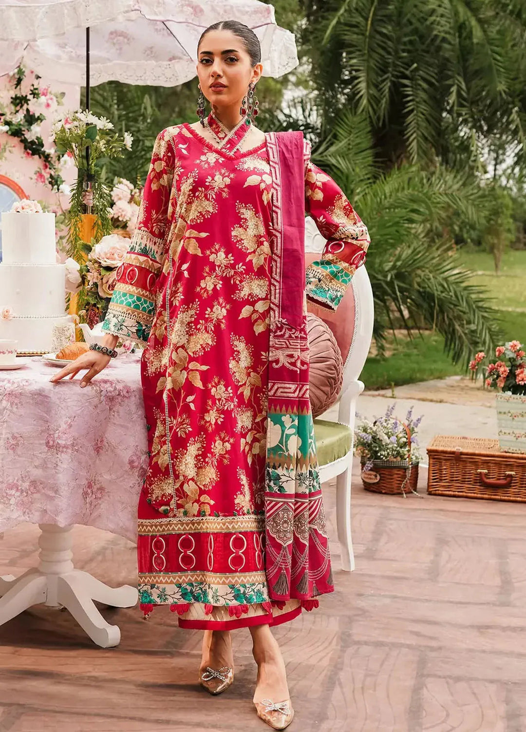 Elaf Printed Lawn Suits Unstitched 3 Piece EF24PL EEP-04A Flores de Amor
