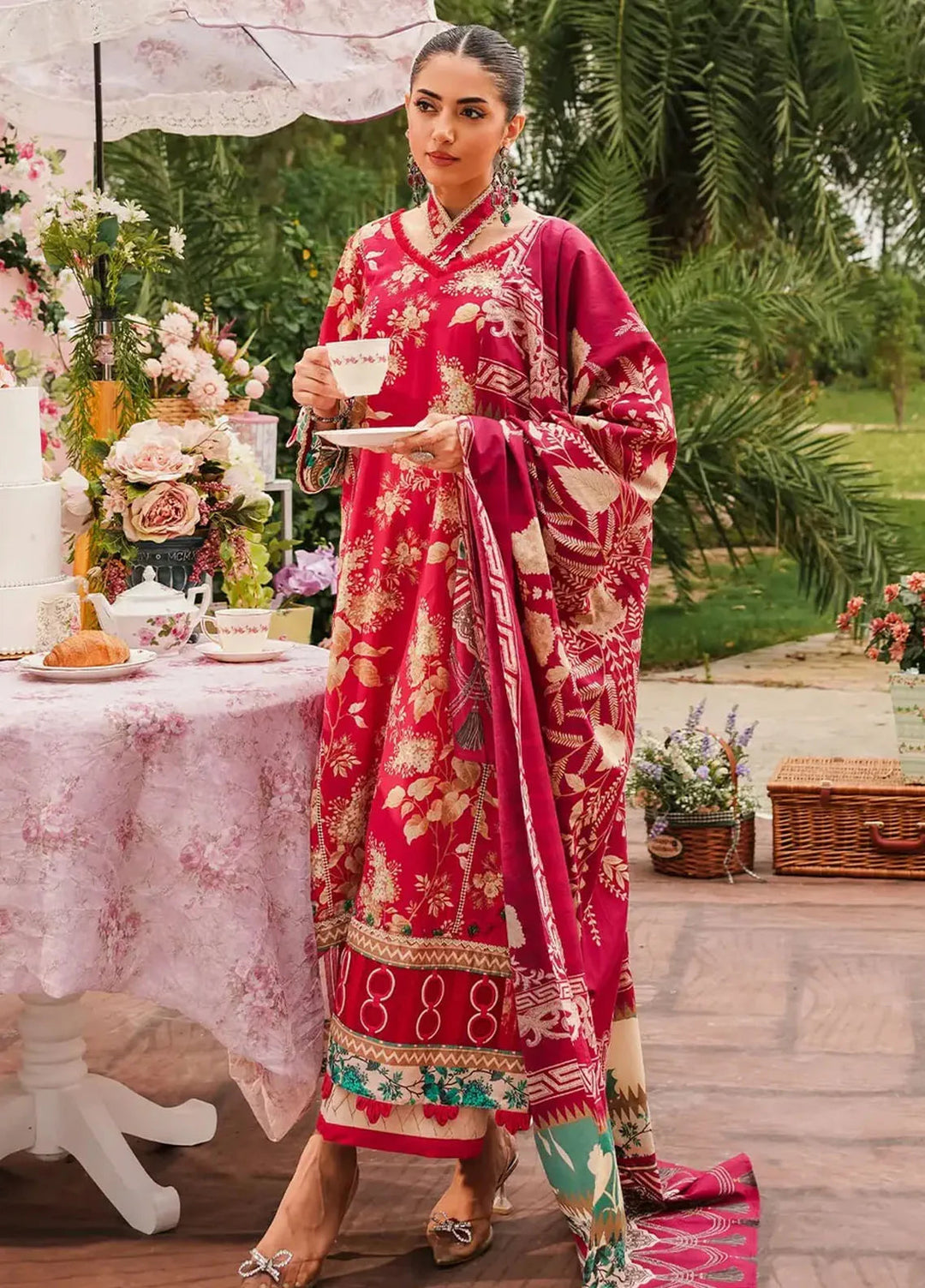 Elaf Printed Lawn Suits Unstitched 3 Piece EF24PL EEP-04A Flores de Amor