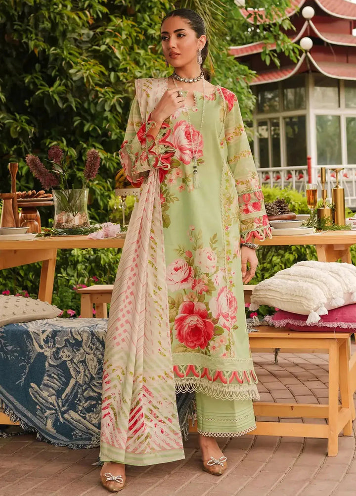 Elaf Printed Lawn Suits Unstitched 3 Piece EF24PL EEP-05A Mint To Be