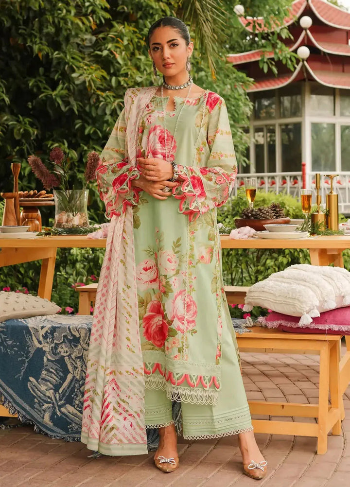 Elaf Printed Lawn Suits Unstitched 3 Piece EF24PL EEP-05A Mint To Be