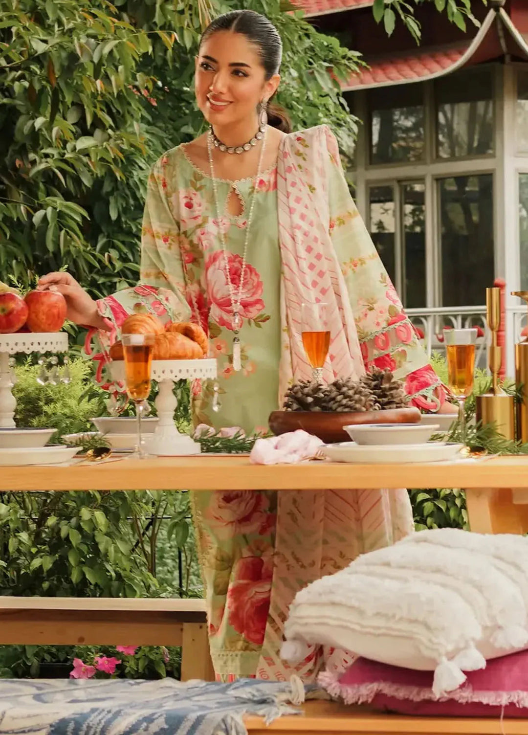 Elaf Printed Lawn Suits Unstitched 3 Piece EF24PL EEP-05A Mint To Be