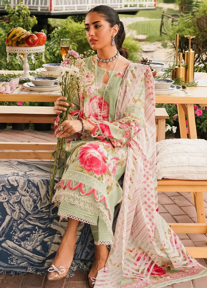 Elaf Printed Lawn Suits Unstitched 3 Piece EF24PL EEP-05A Mint To Be
