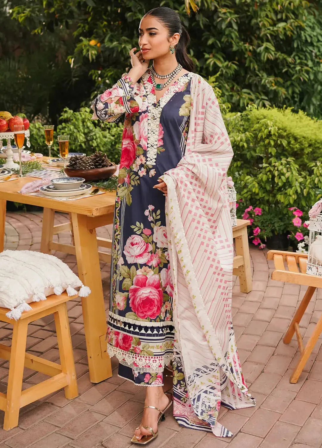 Elaf Printed Lawn Suits Unstitched 3 Piece EF24PL EEP-05B Amica