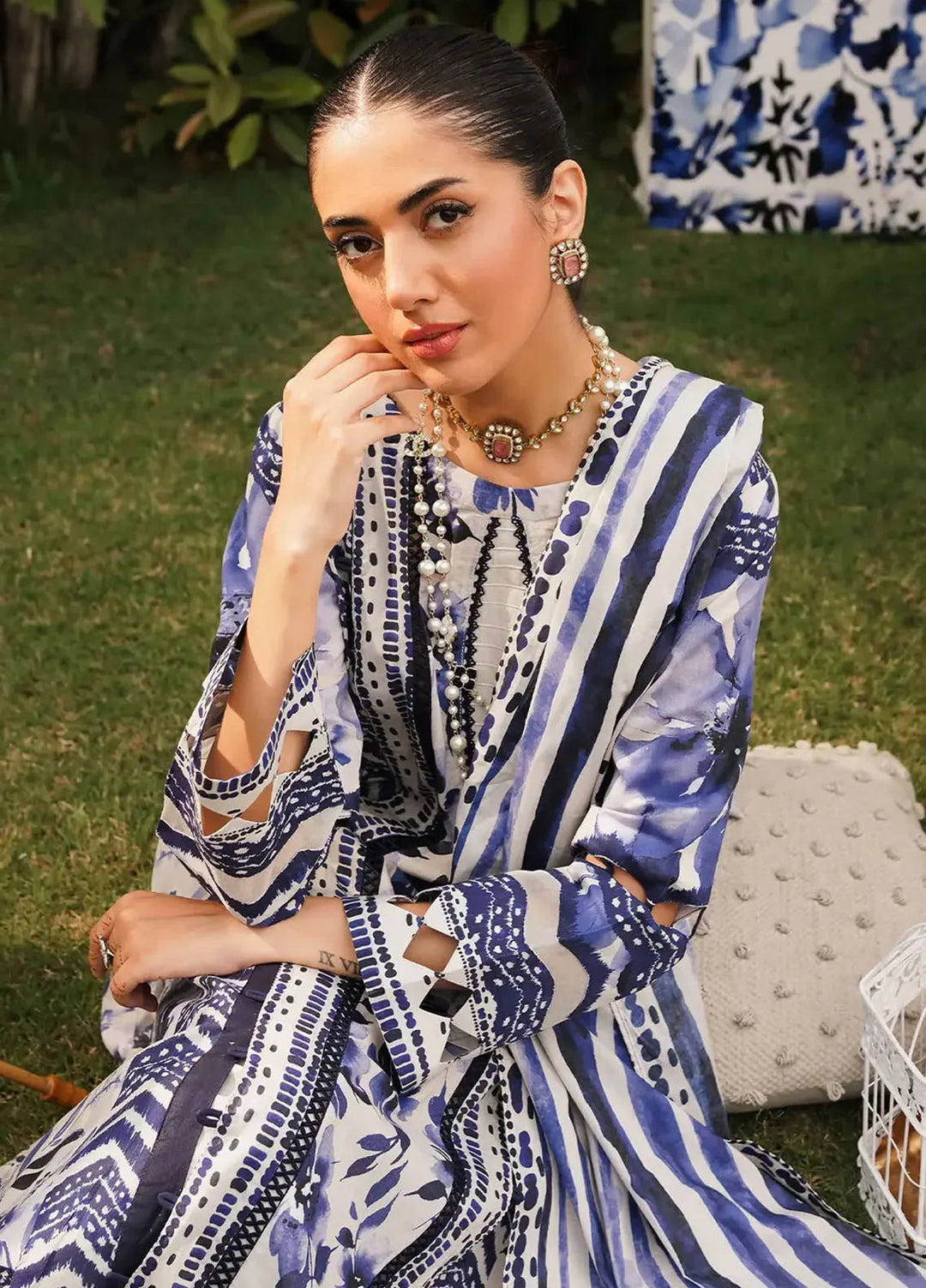 Elaf Printed Lawn Suits Unstitched 3 Piece EF24PL EEP-07A Shadow Sisters