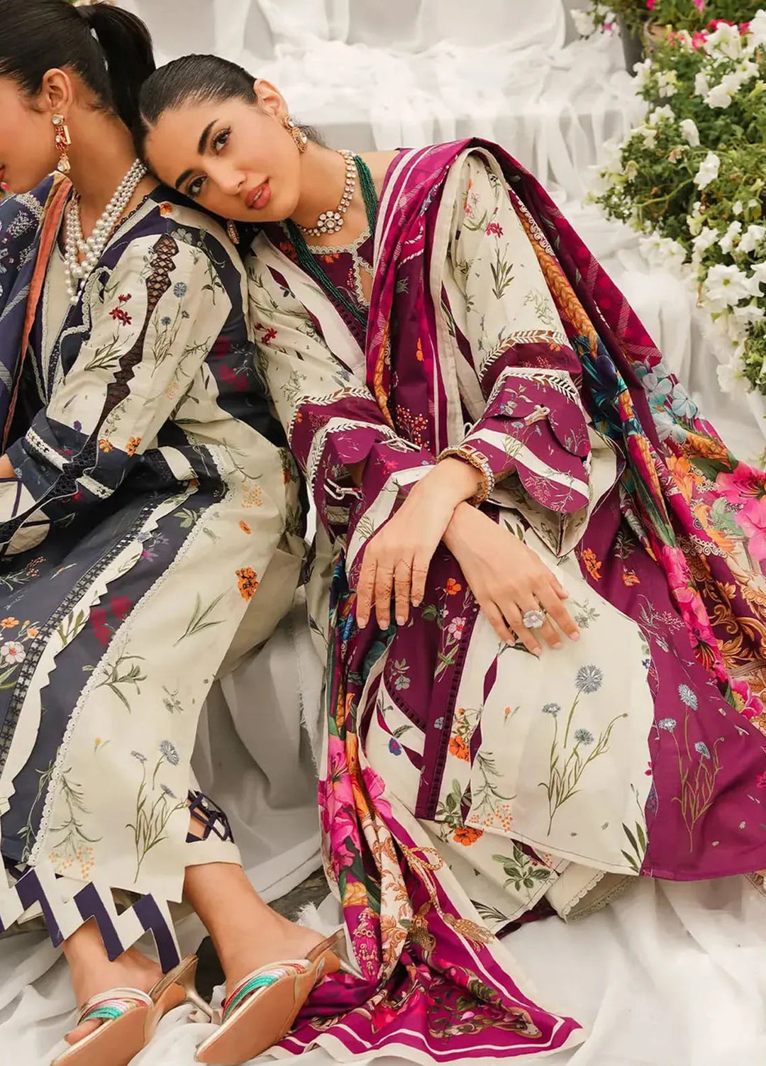 Elaf Printed Lawn Suits Unstitched 3 Piece EF24PL EEP-08A Twilight Ties