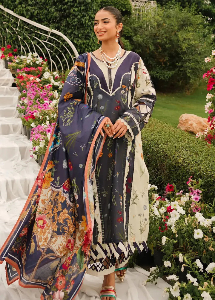 Elaf Printed Lawn Suits Unstitched 3 Piece EF24PL EEP-08B Breeze Together