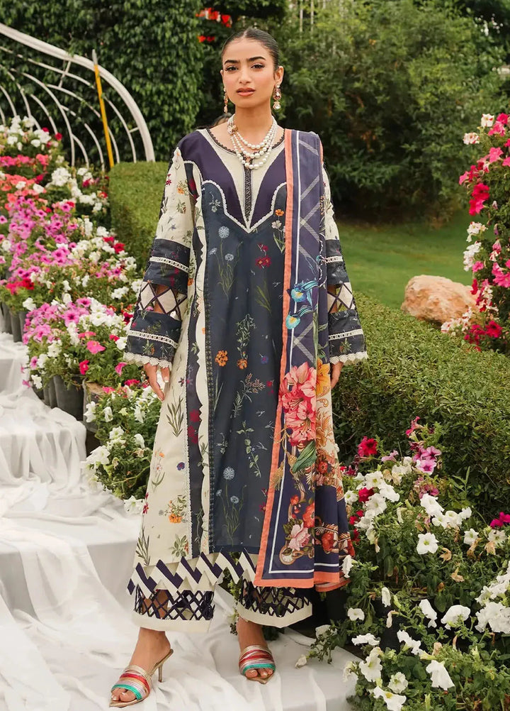 Elaf Printed Lawn Suits Unstitched 3 Piece EF24PL EEP-08B Breeze Together