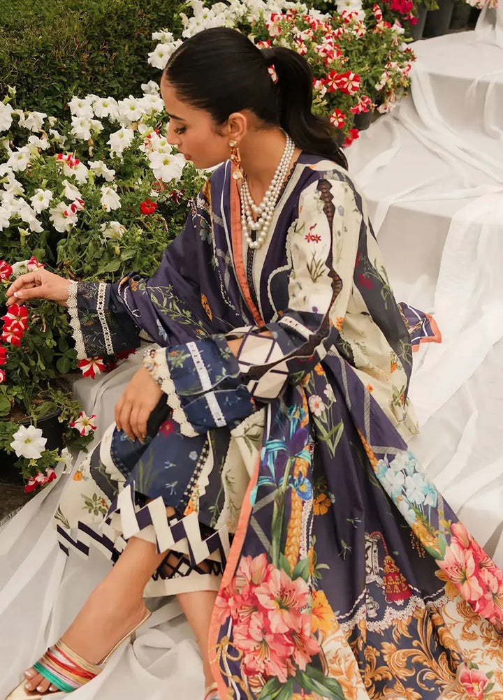 Elaf Printed Lawn Suits Unstitched 3 Piece EF24PL EEP-08B Breeze Together