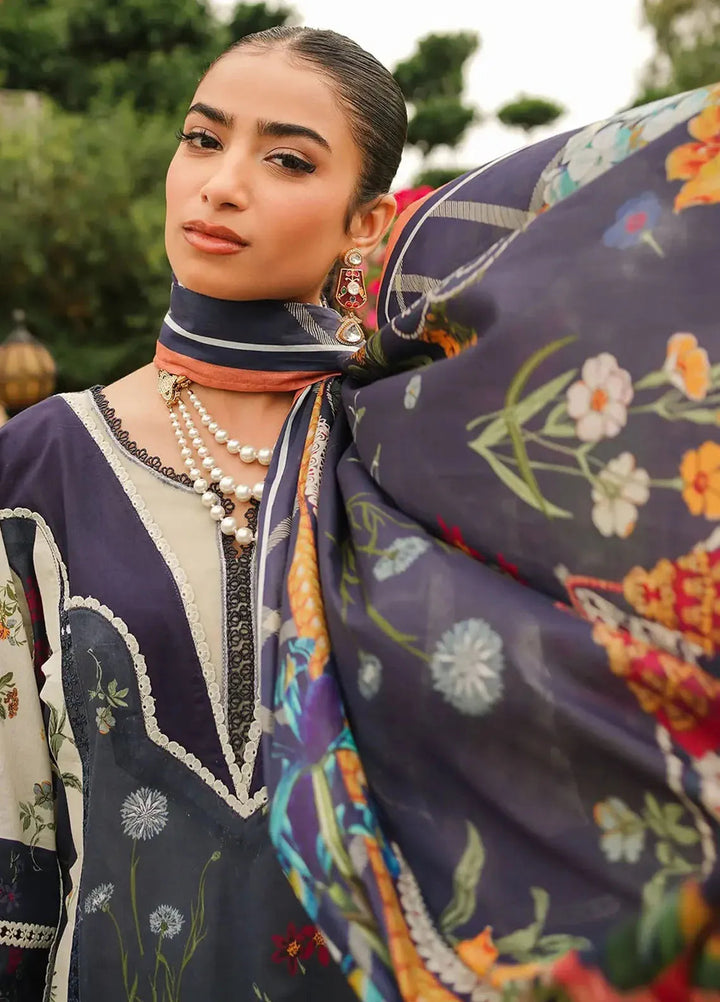 Elaf Printed Lawn Suits Unstitched 3 Piece EF24PL EEP-08B Breeze Together