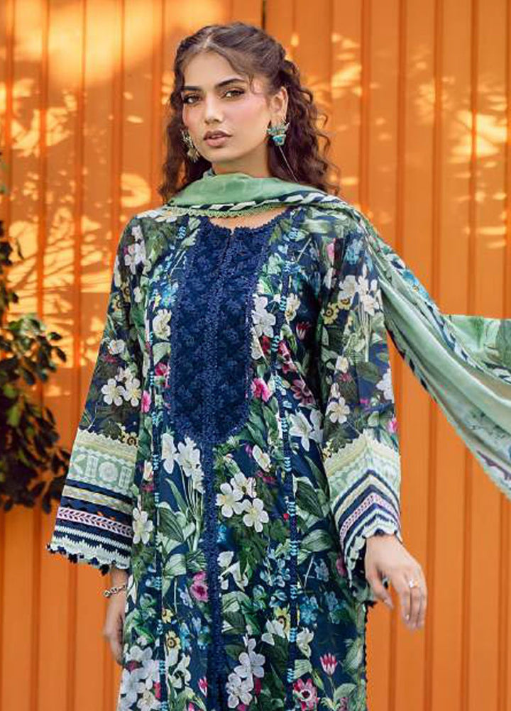 Elaf Printed Lawn Suits Unstitched 3 Piece EF25EP EPS-1 A - Summer Collection