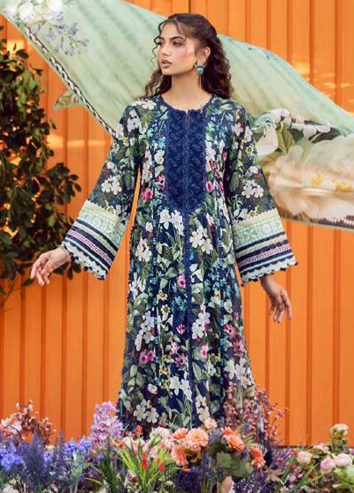 Elaf Printed Lawn Suits Unstitched 3 Piece EF25EP EPS-1 A - Summer Collection