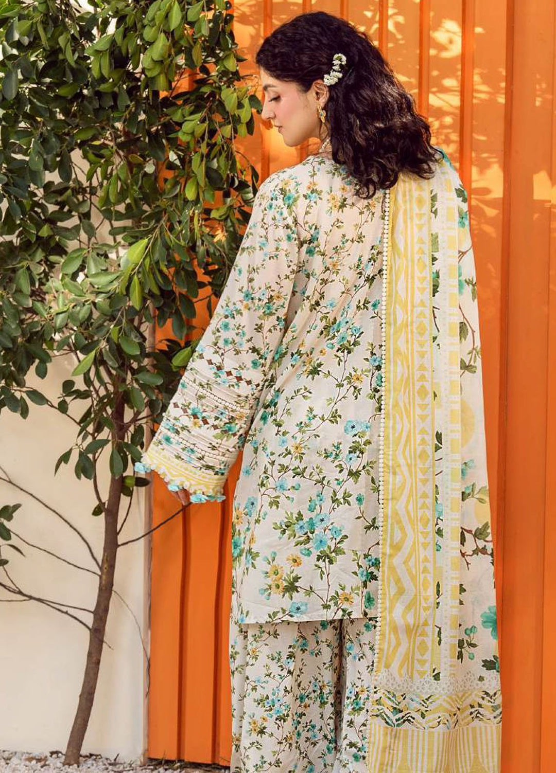 Elaf Printed Lawn Suits Unstitched 3 Piece EF25EP EPS-3 A - Summer Collection