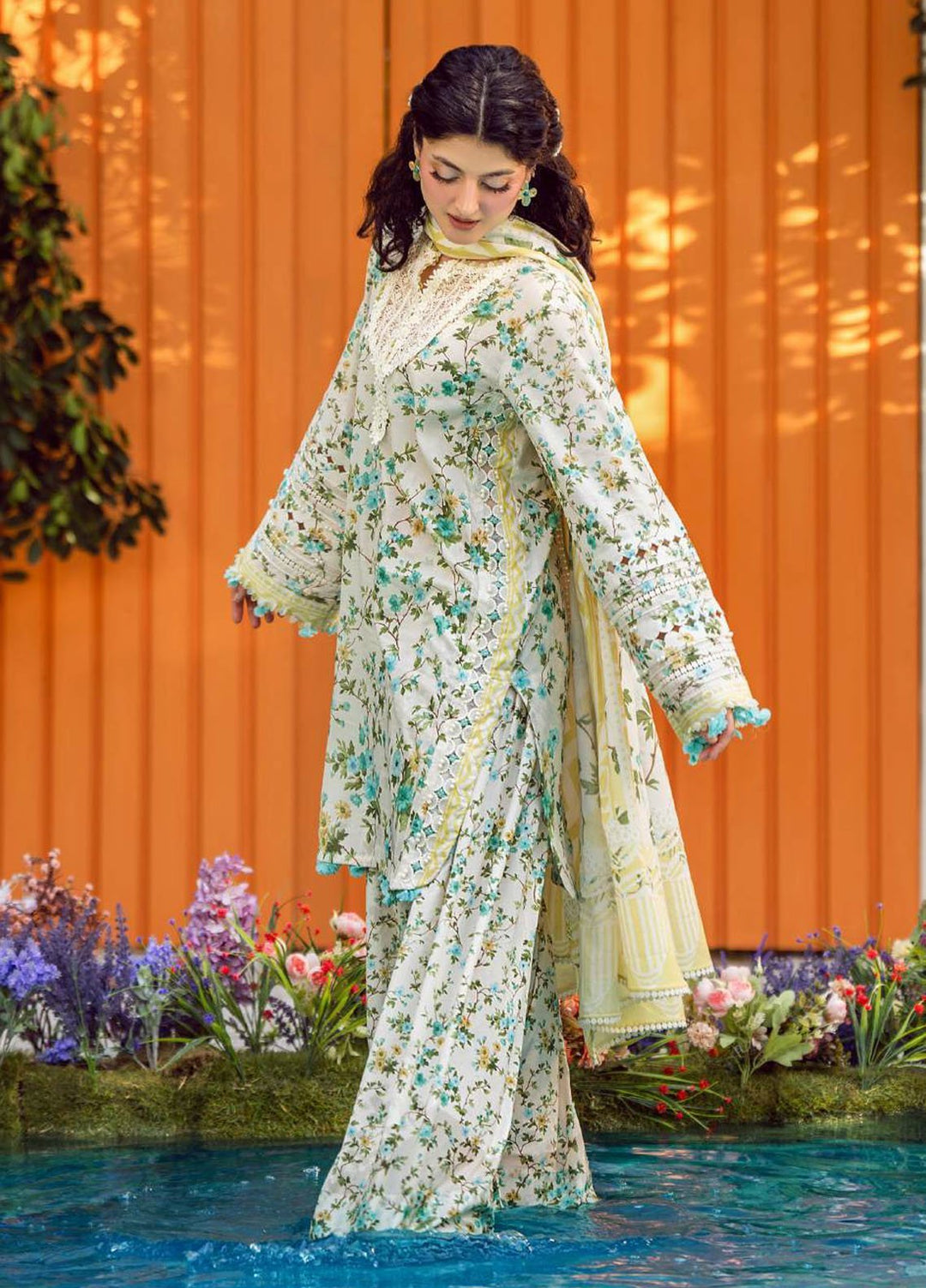 Elaf Printed Lawn Suits Unstitched 3 Piece EF25EP EPS-3 A - Summer Collection