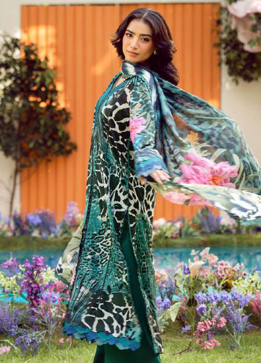 Elaf Printed Lawn Suits Unstitched 3 Piece EF25EP EPS-4 A - Summer Collection