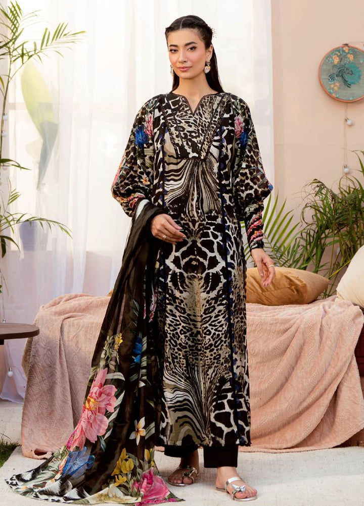 Elaf Printed Lawn Suits Unstitched 3 Piece EF25EP EPS-4 B - Summer Collection