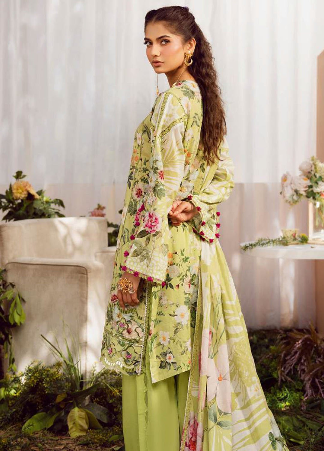 Elaf Printed Lawn Suits Unstitched 3 Piece EF25EP EPS-5 A - Summer Collection