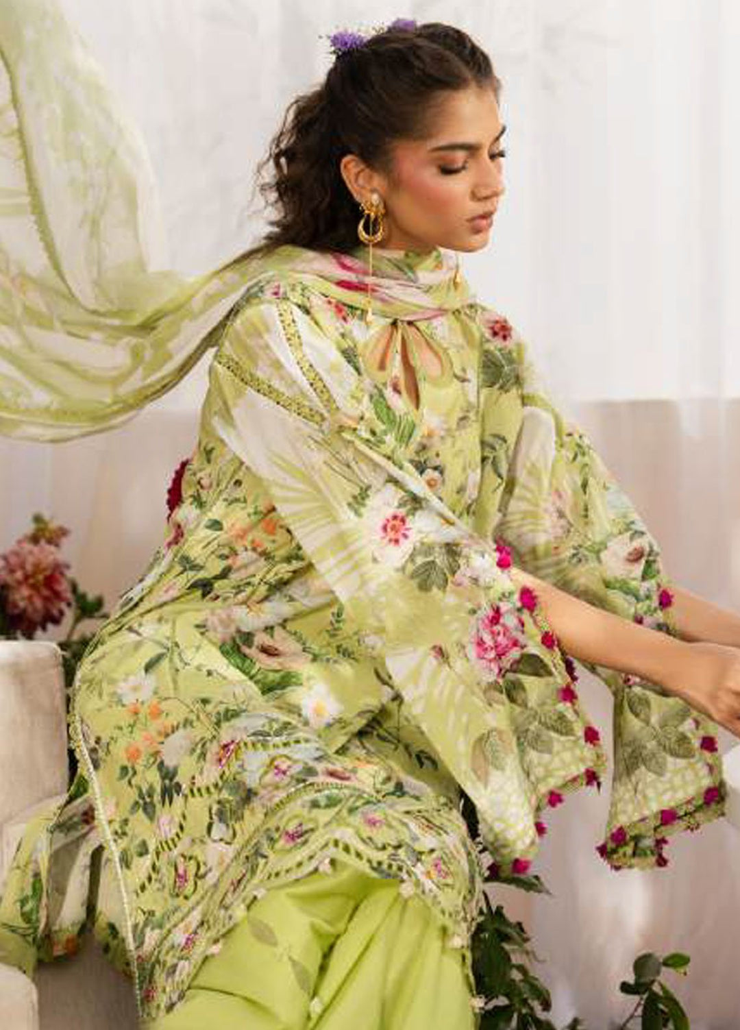 Elaf Printed Lawn Suits Unstitched 3 Piece EF25EP EPS-5 A - Summer Collection