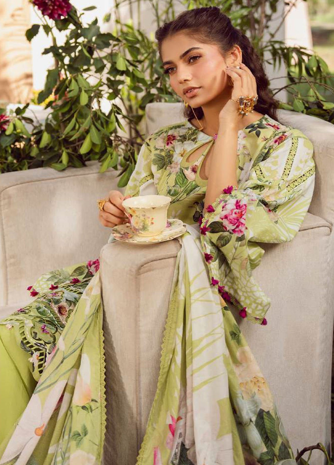 Elaf Printed Lawn Suits Unstitched 3 Piece EF25EP EPS-5 A - Summer Collection