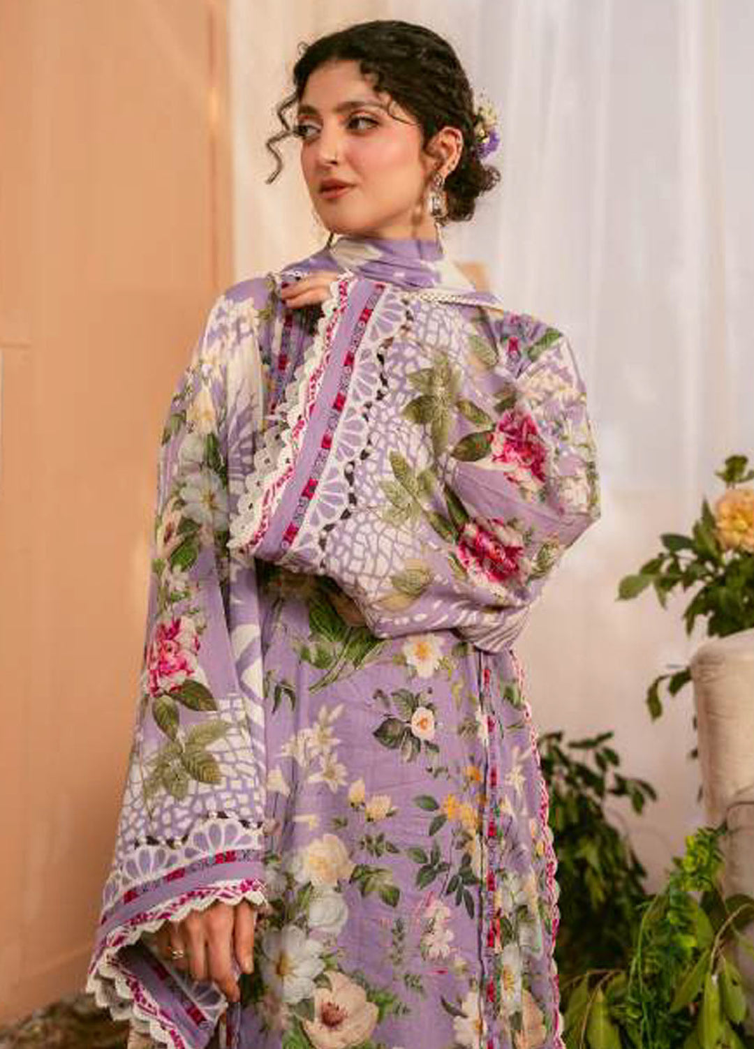 Elaf Printed Lawn Suits Unstitched 3 Piece EF25EP EPS-5 B - Summer Collection