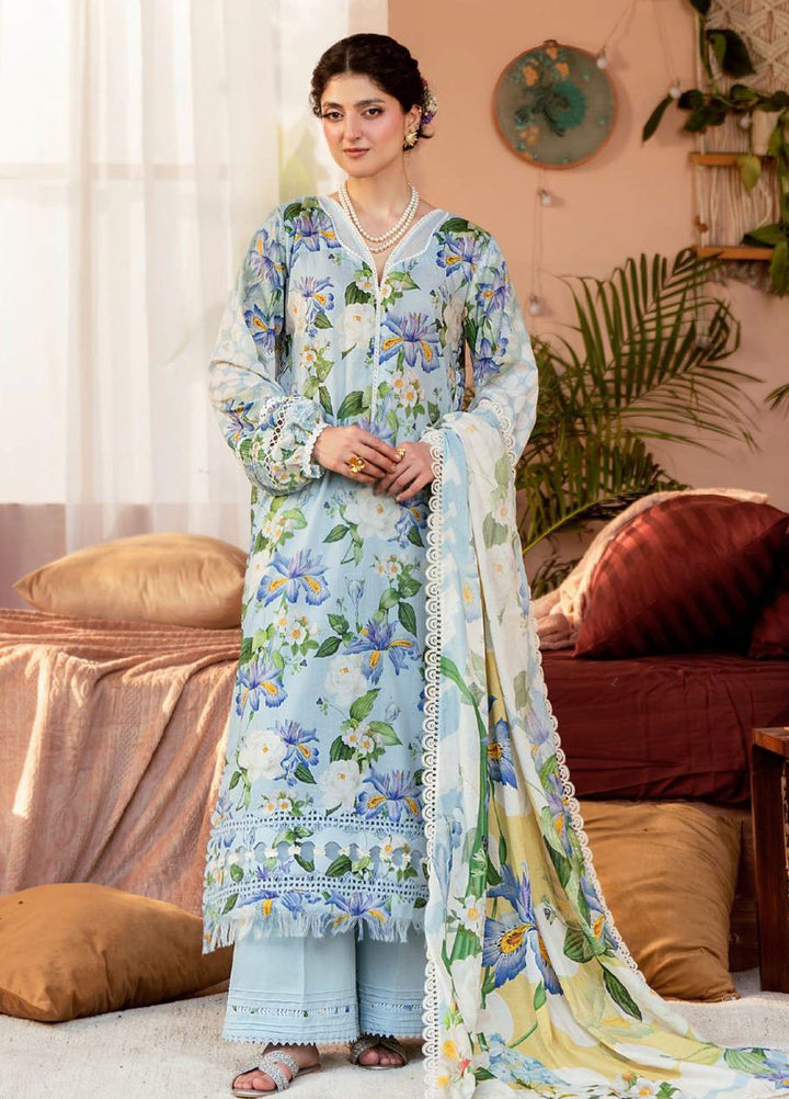 Elaf Printed Lawn Suits Unstitched 3 Piece EF25EP EPS-6 B - Summer Collection