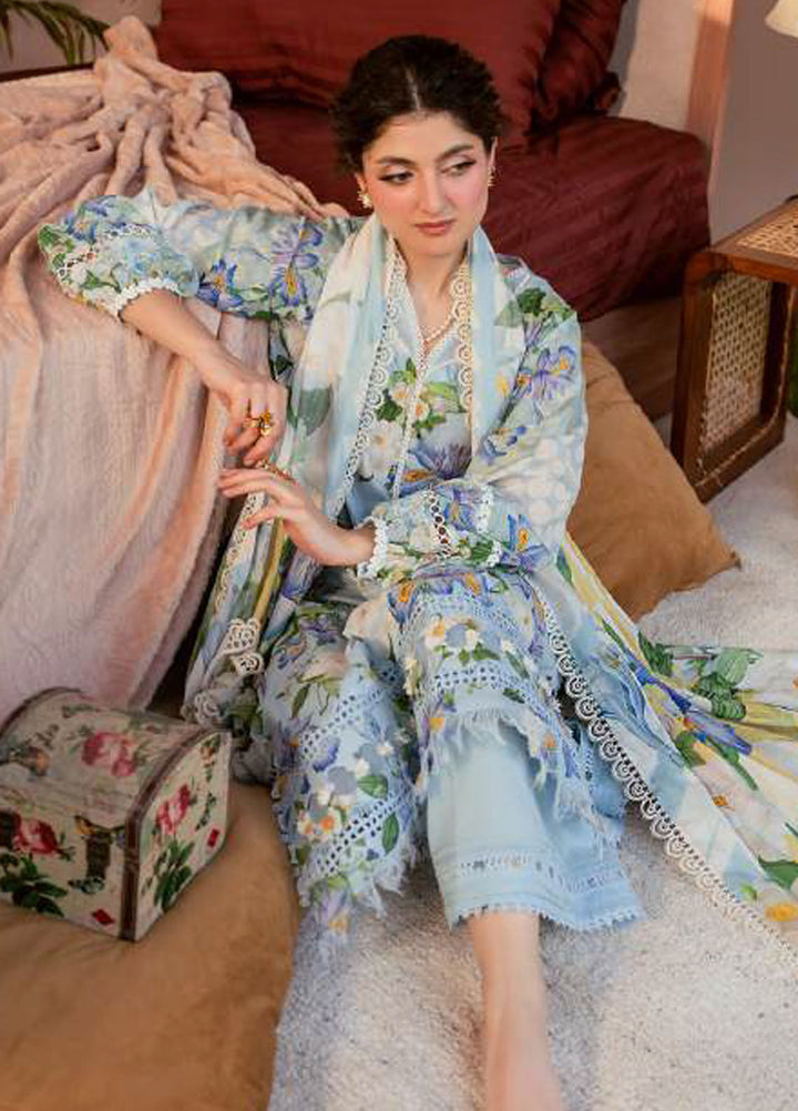 Elaf Printed Lawn Suits Unstitched 3 Piece EF25EP EPS-6 B - Summer Collection