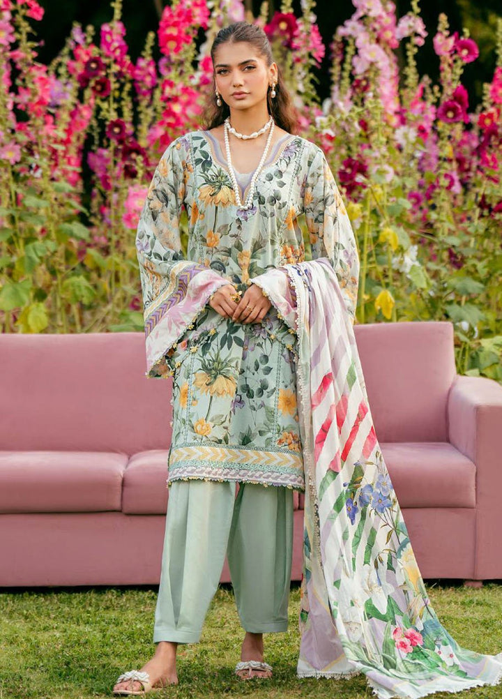 Elaf Printed Lawn Suits Unstitched 3 Piece EF25EP EPS-7 B - Summer Collection