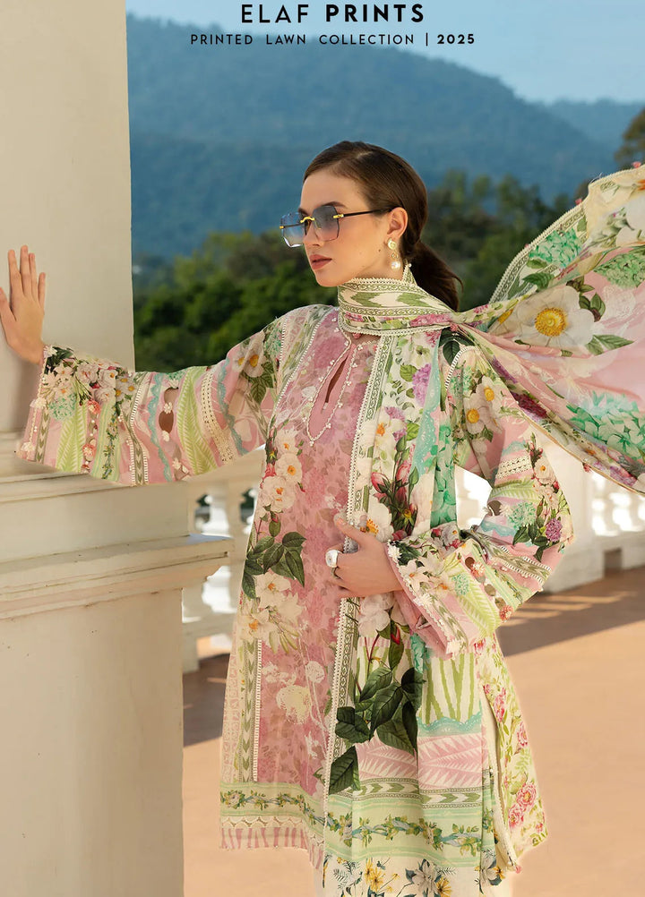 Elaf Printed Lawn Suits Unstitched 3 Piece EF25PL EPE-01 A - Summer Collection