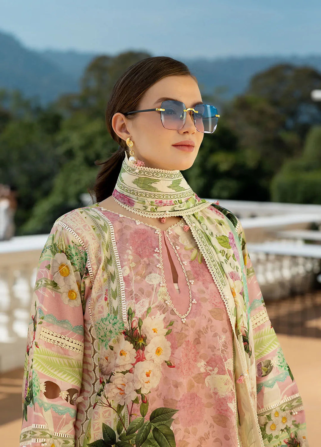 Elaf Printed Lawn Suits Unstitched 3 Piece EF25PL EPE-01 A - Summer Collection