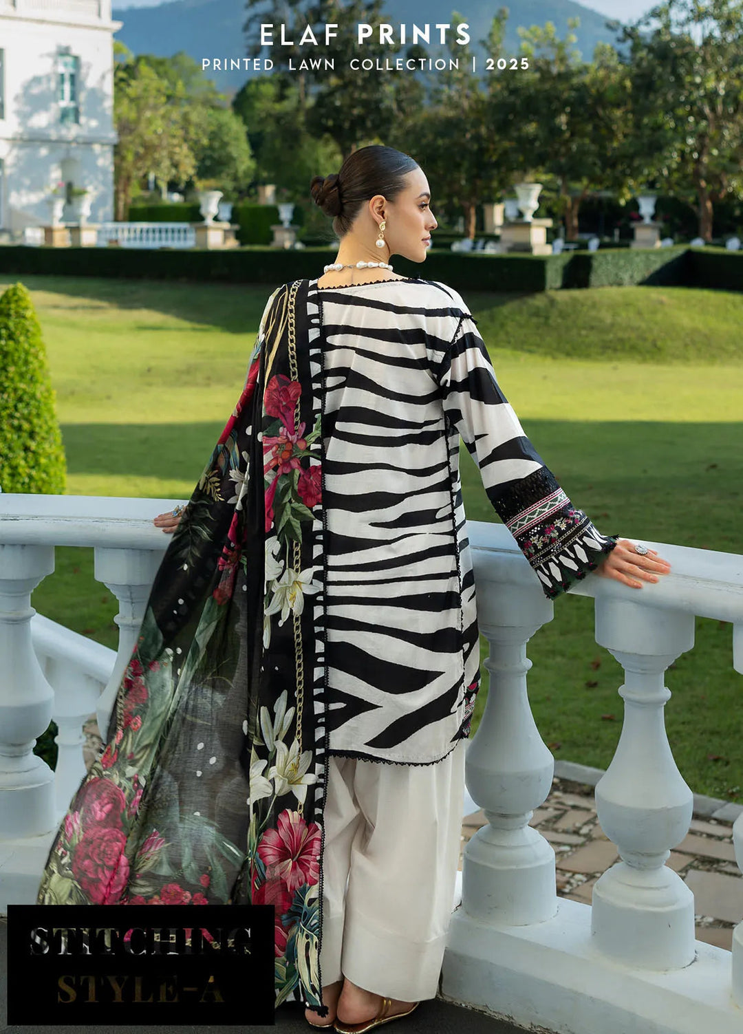 Elaf Printed Lawn Suits Unstitched 3 Piece EF25PL EPE-02 A - Summer Collection