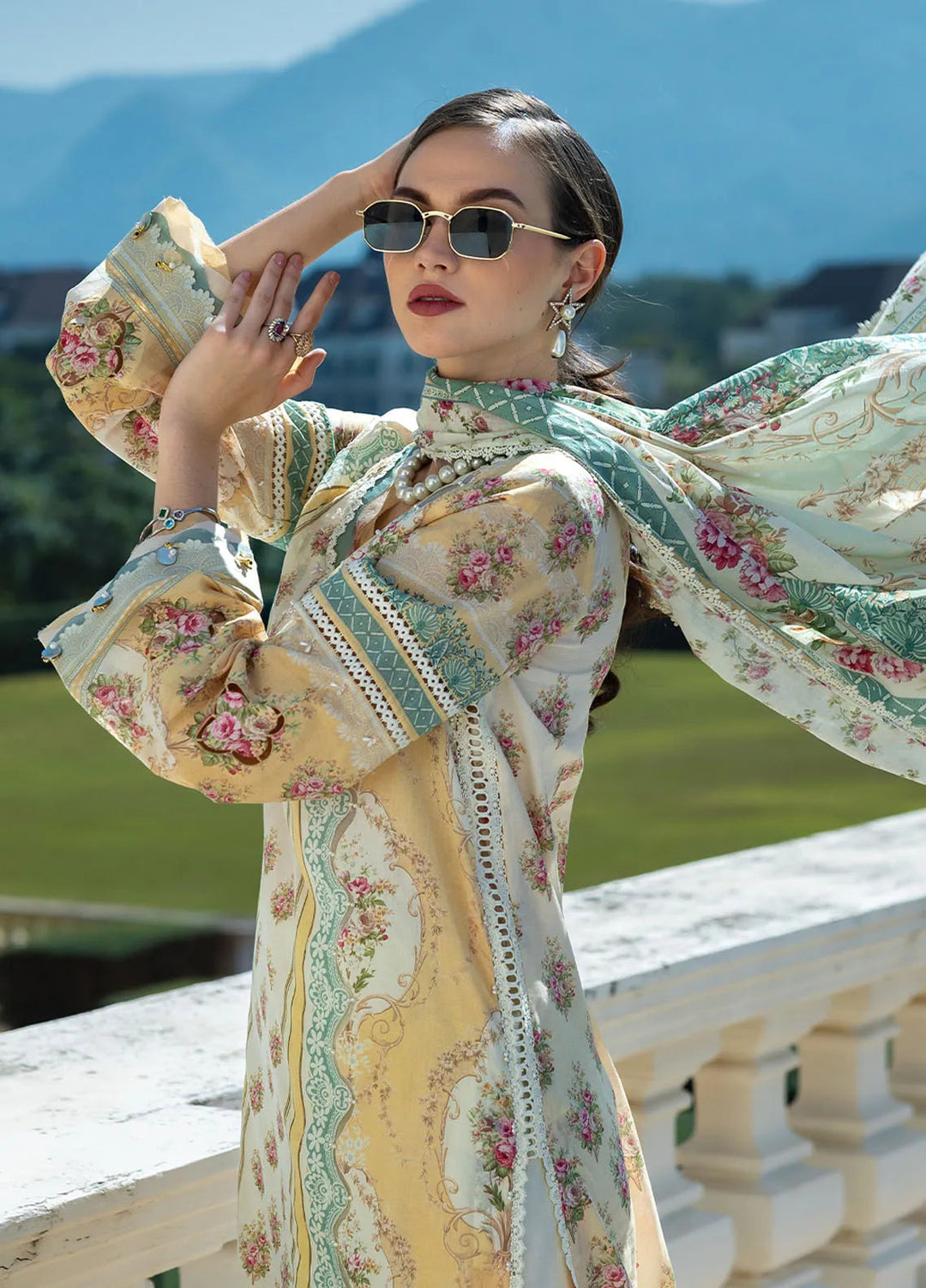 Elaf Printed Lawn Suits Unstitched 3 Piece EF25PL EPE-03 A - Summer Collection