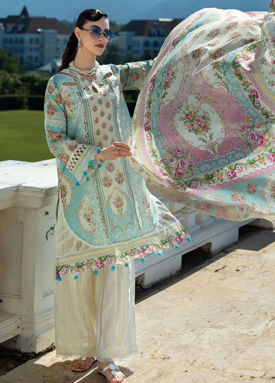 Elaf Printed Lawn Suits Unstitched 3 Piece EF25PL EPE-03 B - Summer Collection