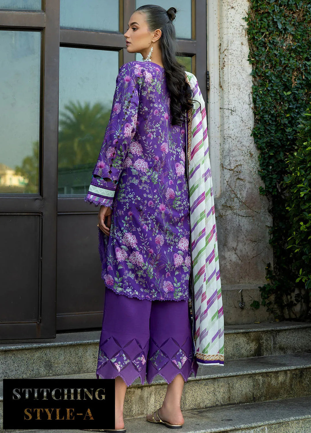 Elaf Printed Lawn Suits Unstitched 3 Piece EF25PL EPE-04 A - Summer Collection